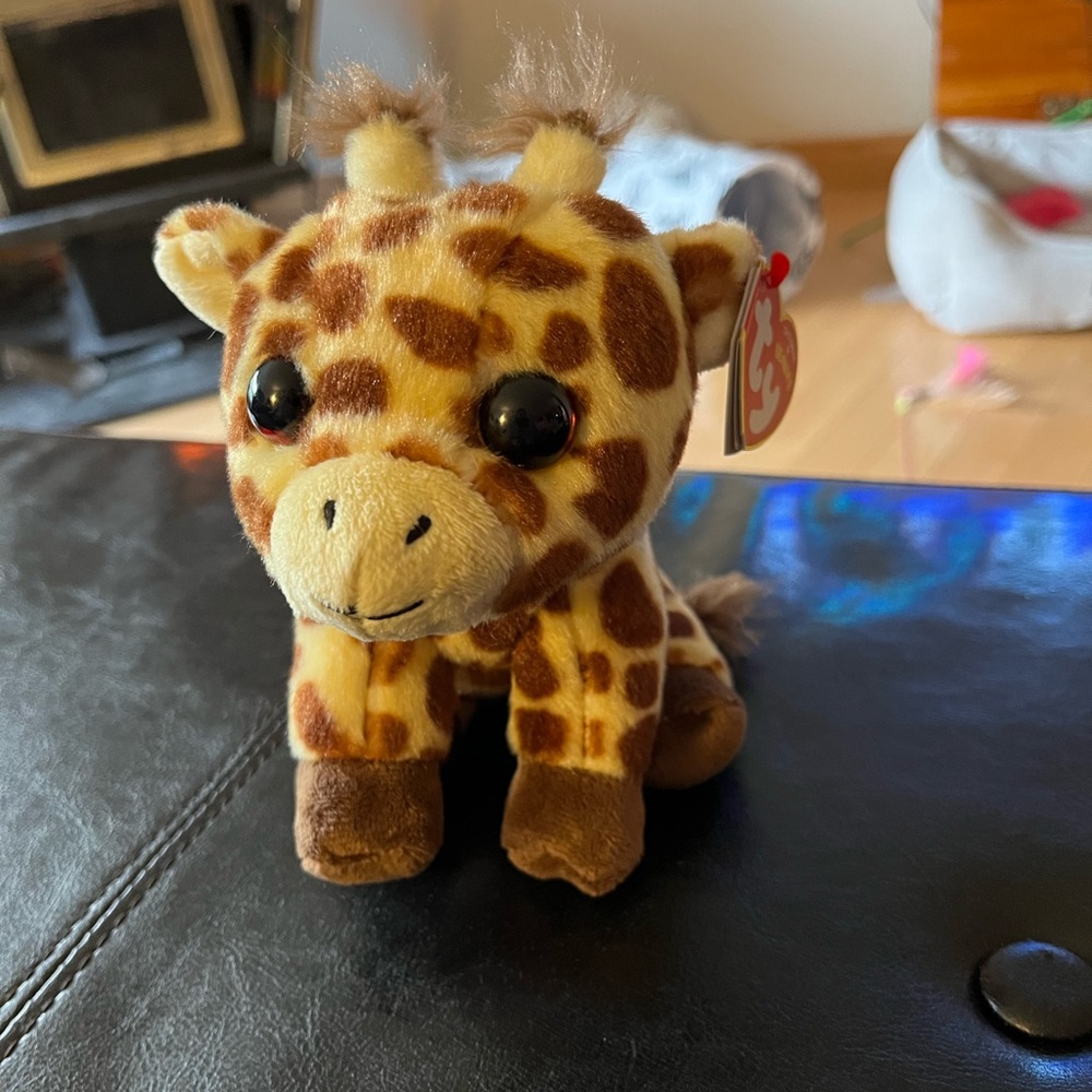 Ty Original Beanie Giraffe with Brown Spots Peaches